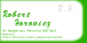 robert horovicz business card